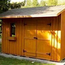 8 x 12 high board and batten with a 2 foot side overhang.